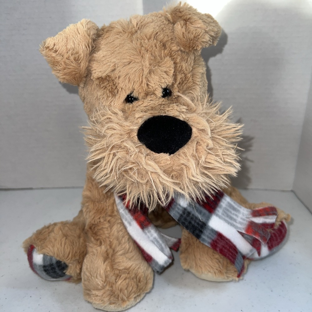 Dog Plush 12" HARVEY Plaid Scarf Gentle Treasures ST. Jude 2023 Stuffed No Hat